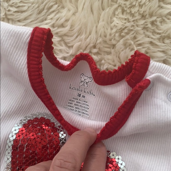 KOALA KIDS Toddler Girl “My first Valentine’s Day” Ruffled Red & White Tutu 18M - Picture 5 of 7